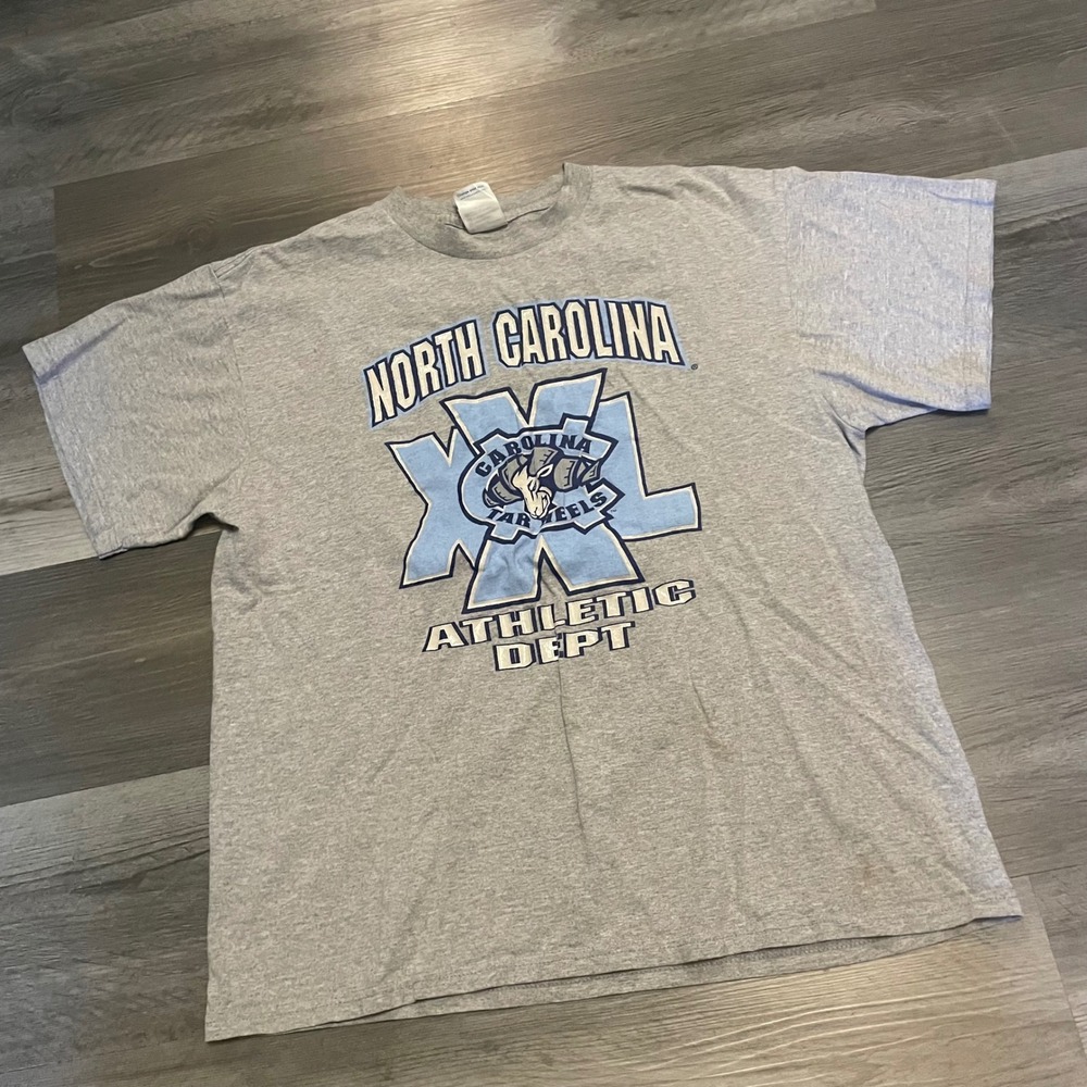 Vintage Delta North Carolina Tar Heels Athletic Dept T-Shirt Gray Mens Large UNC